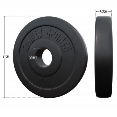 Gorilla Sports Činkový kotúč Olympia, plast, 2,5 kg