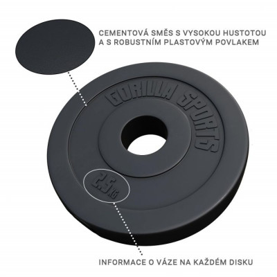 Gorilla Sports Činkový kotúč Olympia, plast, 2,5 kg
