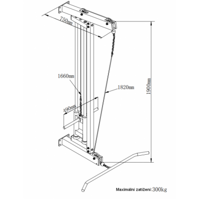 Gorilla Sports Posilňovacia veža 190 x 75 cm, čierna
