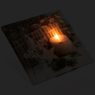 Nástenná maľba zimné zátišie, 1 LED, 30 x 30 cm Nástenná maľba zimné zátišie, 1 LED, 30 x 30 cm