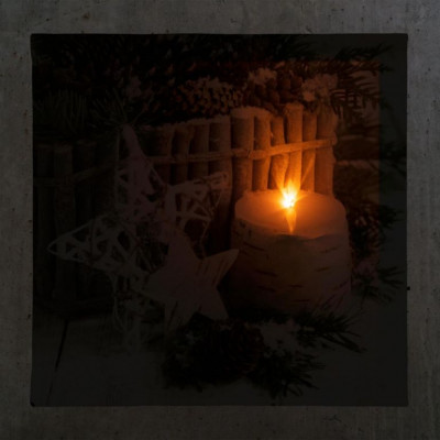 Nástenná maľba zimné zátišie, 1 LED, 30 x 30 cm Nástenná maľba zimné zátišie, 1 LED, 30 x 30 cm
