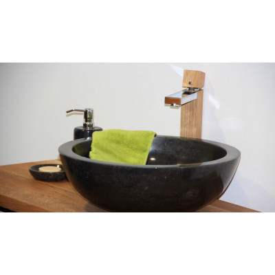 Kamenné umývadlo Gemma 501 leštený mramor Ø45 cm, black