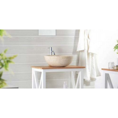 Umývadlo z prírodného kameňa Gemma 501 leštený mramor Ø 45 cm Cream