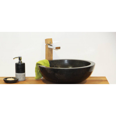 Kamenné umývadlo Gemma 501 leštený mramor Ø40 cm, black