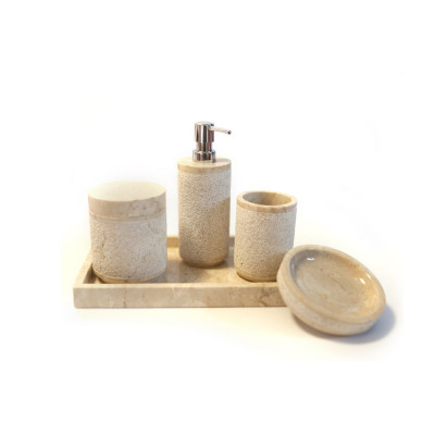 Kamenná kúpeľňová sada Cream