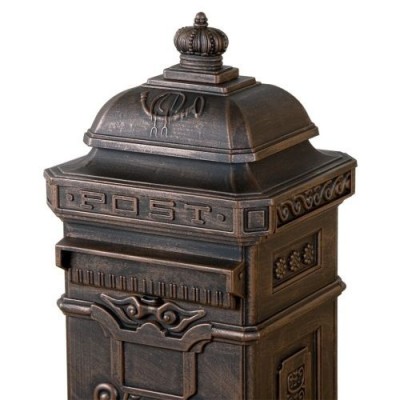 Dekoratívna poštová schránka antik - tmavá mosadz