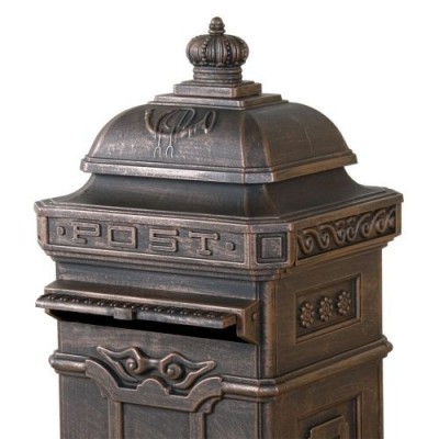 Dekoratívna poštová schránka antik - tmavá mosadz