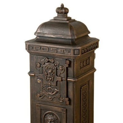 Dekoratívna poštová schránka antik - tmavá mosadz